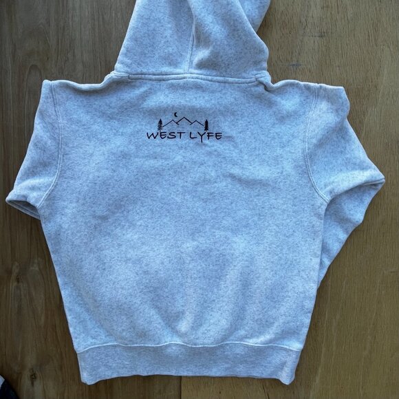 WEST LYFE SUPER SOFT COZY FISH GRAPHIC Women’s Heather Gray Pullover Hoodie sz S - Picture 4 of 9